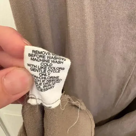 Adyson Parker Women's Linen Blend Tiered Ruffle Pockets Midi Dress Brown Size M - Picture 7 of 9